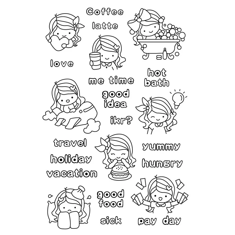 

Girl and boy Transparent Clear stamps and metal cutting dies
