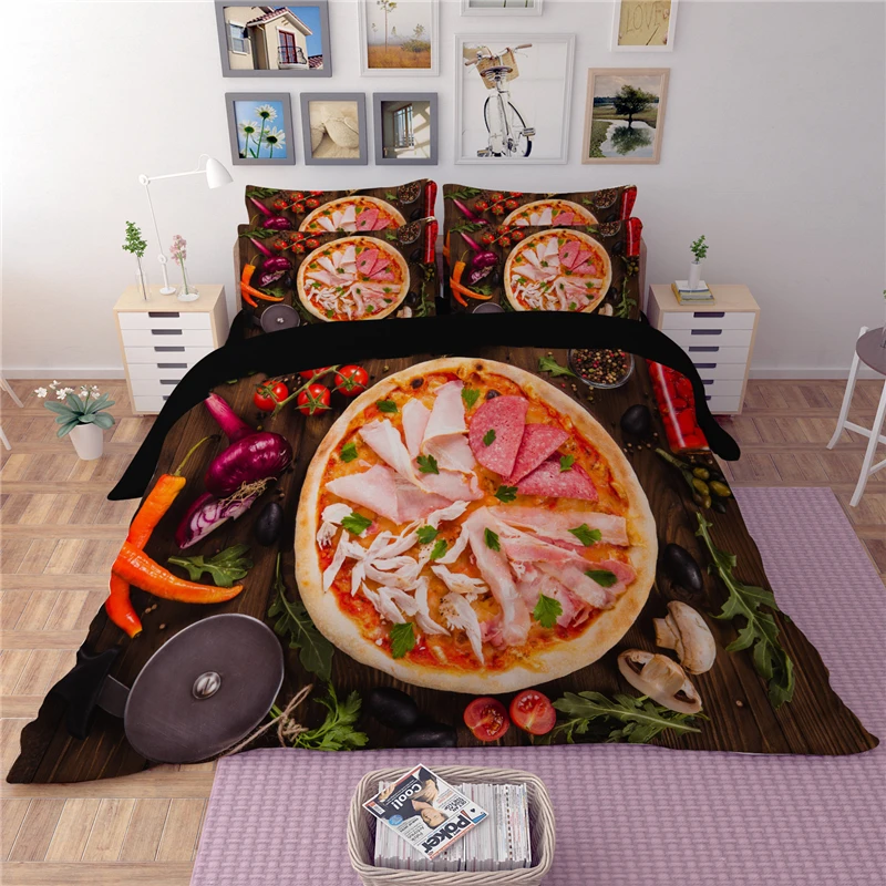 

vegetables printed home textile pink bedding single twin queen king size 3/4PC soft home decor girl pillowcases simple comforter