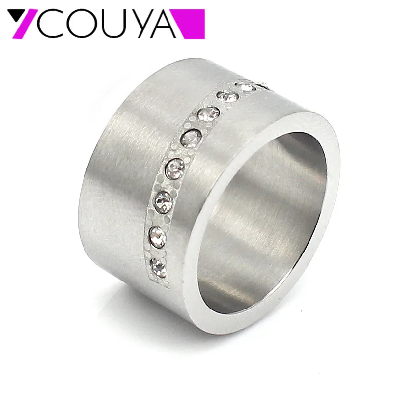 

2017 Top quality 316L stainless steel party finger ring with clear crystal stone for women big promotion factory wholesale