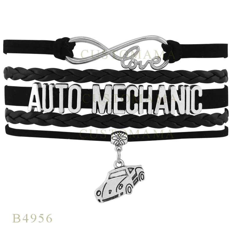 (10 PCS/Lot) Infinity Love Auto Mechanic Car Charm Gifts Bracelets For