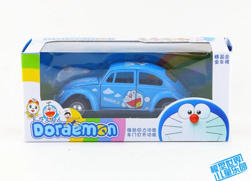 

1pc 1:32 12.5cm delicacy cool Doraemon beetle car pull back alloy model vehicle decoration boy toy gift