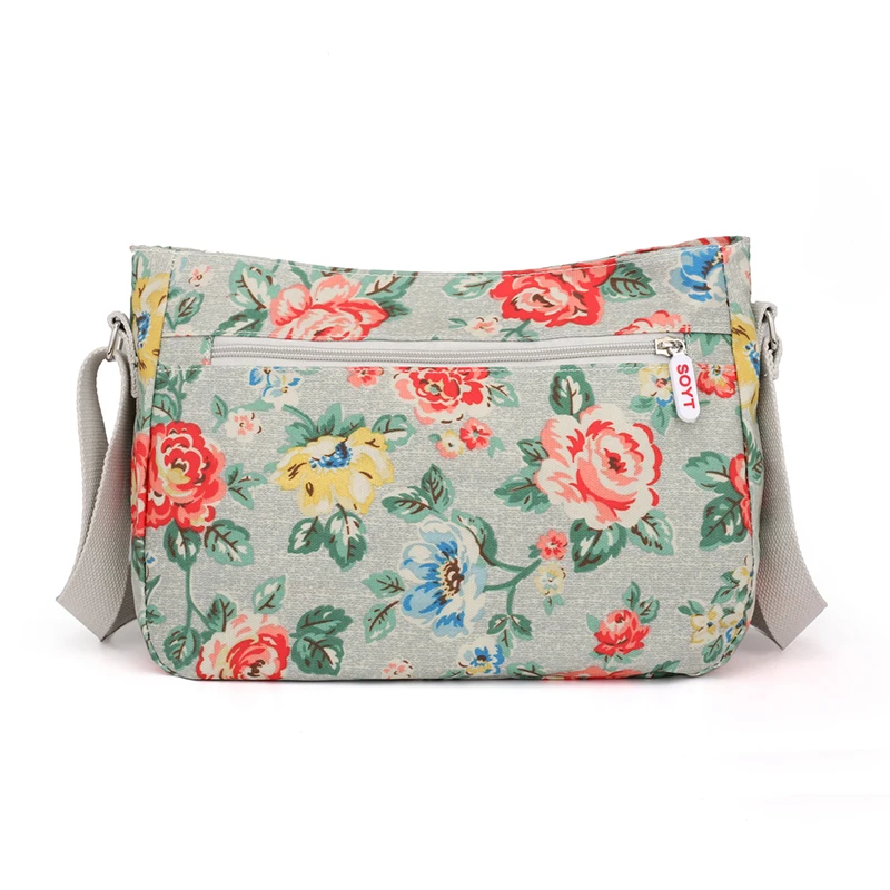 SOYT Women's Retro Floral Print Nylon Shoulder Bag Handbag Messenger Crossbody image 3