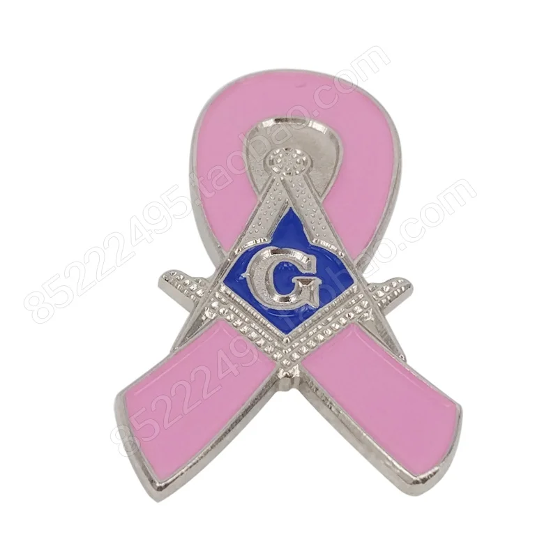 Freemason Pink Ribbon Lapel Pin