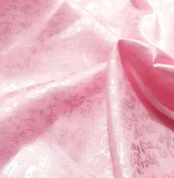 

120cm*100cm pink Dragon antique jacquard silk satin fabric super soft clothing costume COS brocade fabric dress diy fabric