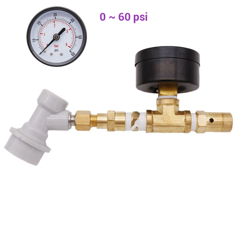 Online Ball Lock Spunding Valve with Gauge Adjustable Pressure Relief Valve Assembly with Gauge Beer Brewing Equipment