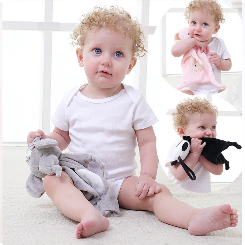 

Newborn Baby soothing appease plush towel Accompany sleeping plush bib toys Soft Soother Towel Cartoon Animal Plush Toys