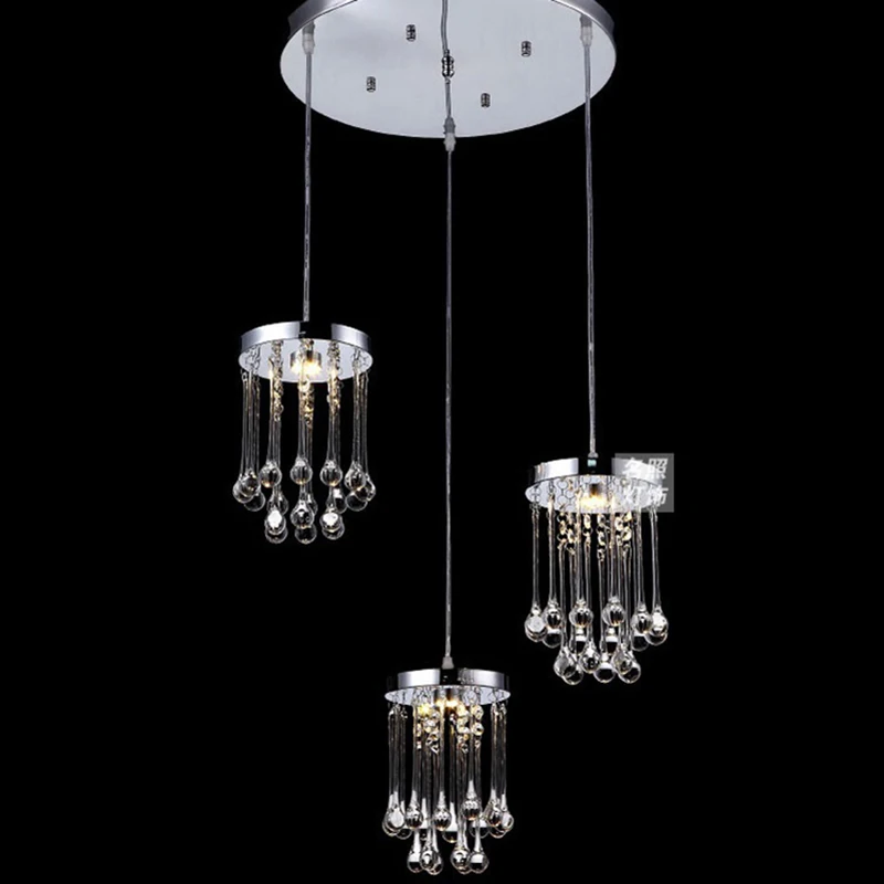 Modern led crystal pendant light 3 sources aisle lamp fashion round | Освещение