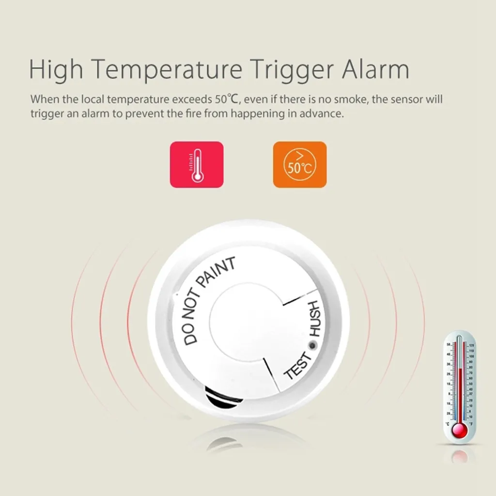Wi-Fi умный детектор дыма датчик температуры огня/Угарный газ проводной сигнал тревоги Новое поступление Мода