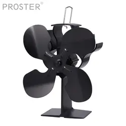 Proster Black Eco Friendly 4 лопасти печки вентилятор с тепловым питанием кастаньеты горелки надкаминный вентилятор Домашний Вентилятор для камина