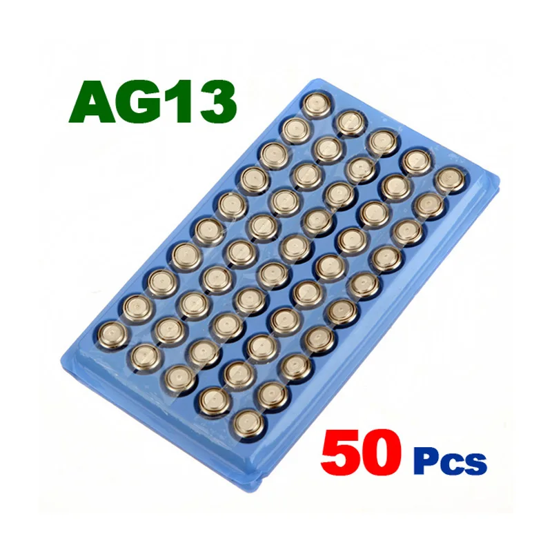 Dinto 50pcs/lot Button Cell Batteries AG13 LR44 SR44 357 1.5V Alkaline