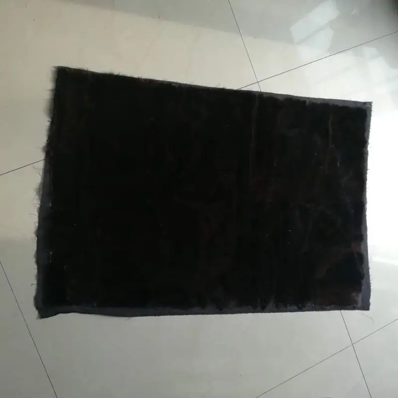 

New arrival natural mink fur blanket large piece patchwork genuine mink fur plates fur raw material parka lining black
