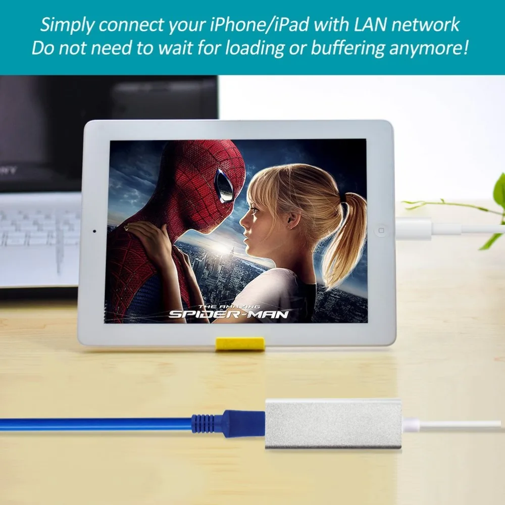 RJ45 адаптер для Lightning к Ethernet LAN проводной сети 100 Мбит/с сетевой кабель зарубежные