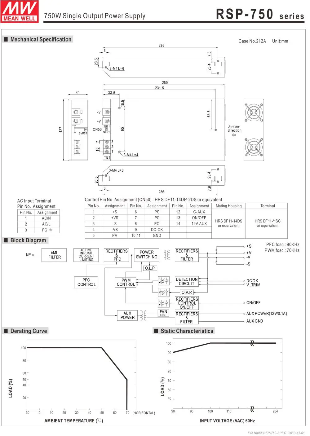 Средняя проверенный оригинальный RSP-750-48 RSP-750-12 RSP-750-24 meanwell RSP-750Single Выход Питание Meanwell RSP