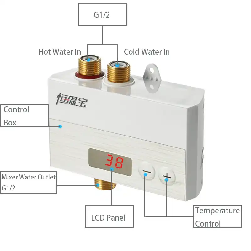 JMKWS Solar Water Heaters Thermostat Faucet Adjusting Temperature