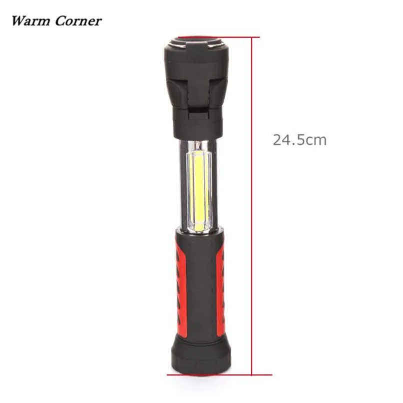 Теплый угловой LM 1200LM COB светодиодный черный Рабочий светильник с магнитным наконечником, инспекционный флэш-светильник, фонарь в сентябре 13