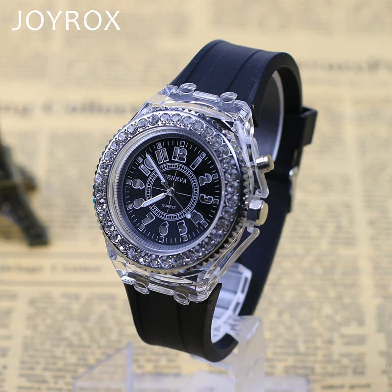 JOYROX светящиеся светодиодные электронные часы 2018 Горячие Женские кварцевые
