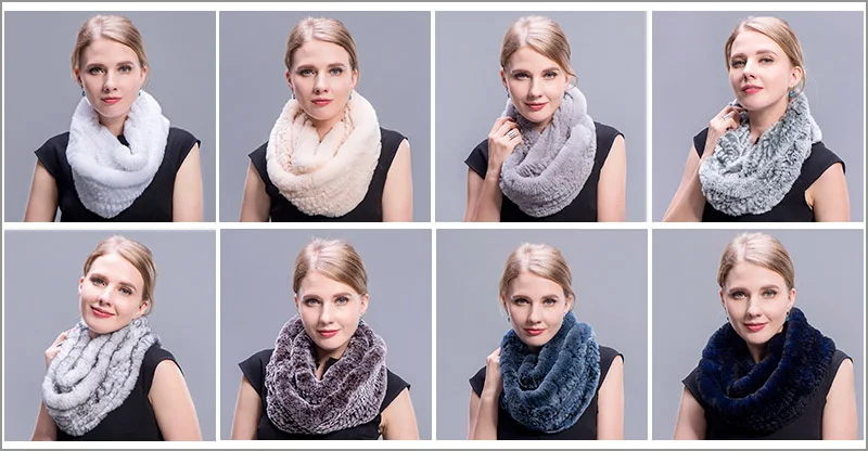 rex rabbit ring scarf white grey tips link