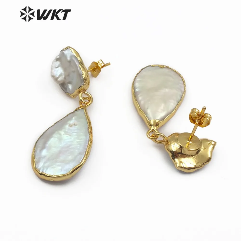 Новое поступление модные стильные женские серьги WKT WT E489 из натурального