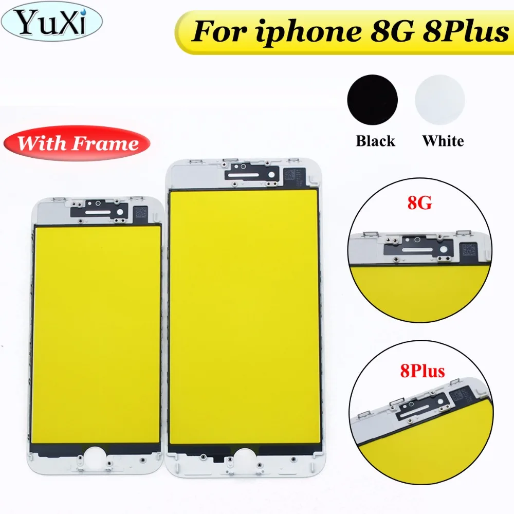 YuXi холодный пресс передняя стеклянная линза с рамкой поляризатор для iphone 8 p plus 8G