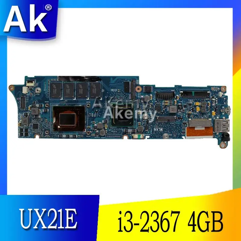 AK UX21E с i3-2367 cpu 4 Гб ram Материнская плата Asus UX21 UX21E Материнская плата ноутбука 60-N93MB2B00 тестирование работы