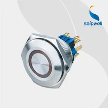 Самостоятельная Блокировка Тип 30 мм со стразами и металлическими лампы кнопочный переключатель/плоский Форма Нержавеющая сталь Cabient Применение закрытый кнопочный переключатель(SP30-A1