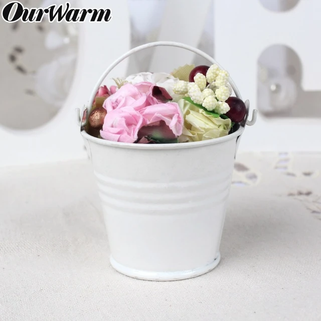 10Pcs Metal Bucket Buckets Candy Mini Tin Pail Pails Smallparty Holder  Storagewedding Container Galvanized Gift Flower Tinplate