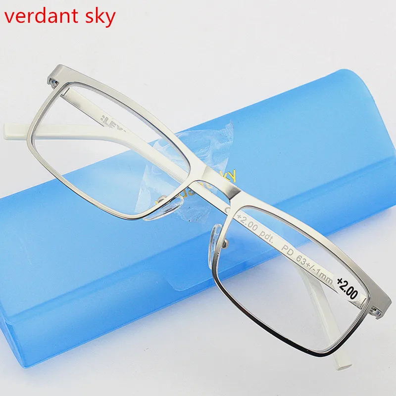 Брендовые дизайнерские женские очки для чтения PD63 Квадратные прозрачные очки из нержавеющей стали для пожилых мужчин Ochki Lentes De Lectura+ 1,5 - Цвет оправы: silvery