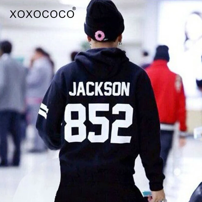 Kpop got7 jackson same black pullover hoodies for got 7 fans supportive casual fleece sweatshirt  sudaderas