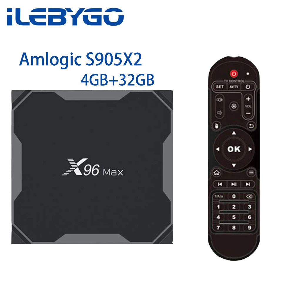 ILebygo X96 Max Android 8,1 ТВ Box Amlogic S905X2 LPDDR4 4 ядра 4 ГБ 32 ГБ, 64 ГБ и 2,4G и 5 ГГц Wifi BT 1000 м 4 K Smart Set top box