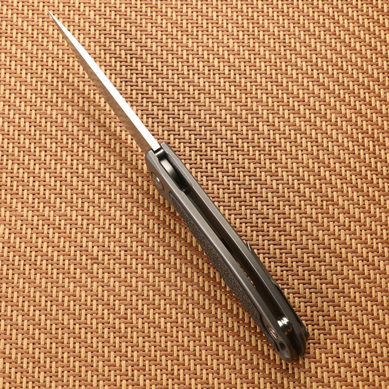 Зеленый шип Флиппер 95 D2 лезвие титан с подшипниками углеродное волокно инкрустация ручка Открытый Кемпинг Фрукты складной нож EDC инструменты