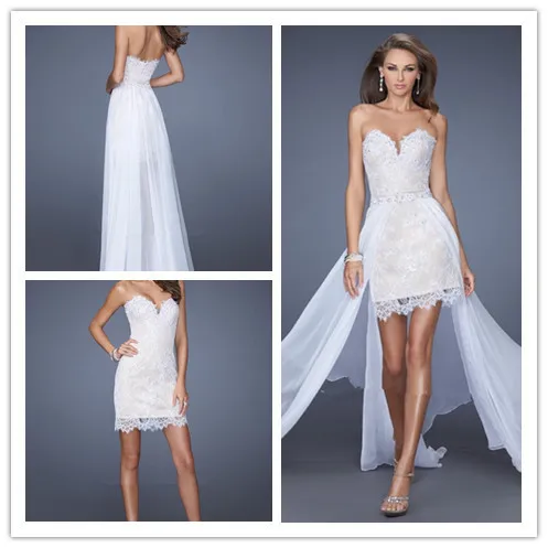 short dress with long chiffon overlay