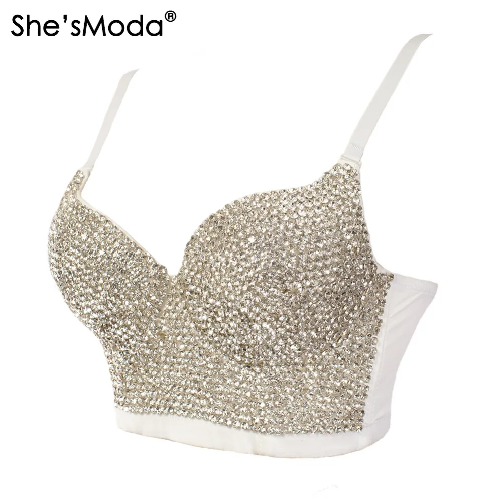 She'sModa ручной работы жемчуг Bralet Корсеты короткие женские бюстье бюстгальтер укороченный Топ Свадебные Bralette жилет плюс размер