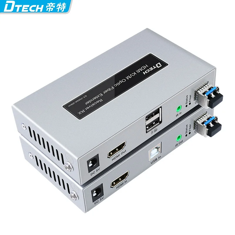 

DT-7059 HDMI fiber extender with USB mouse and keyboard HDMI optical transceiver 20KM HD KVM fiber extender
