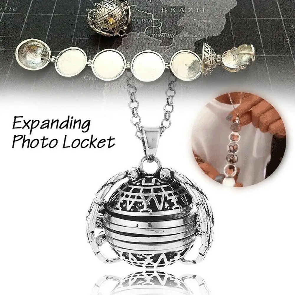 

New Luck Magic Photo Pendant Memory Floating Locket Necklace Plated Angel Wings Flash Box Fashion Album Box Necklaces for Women