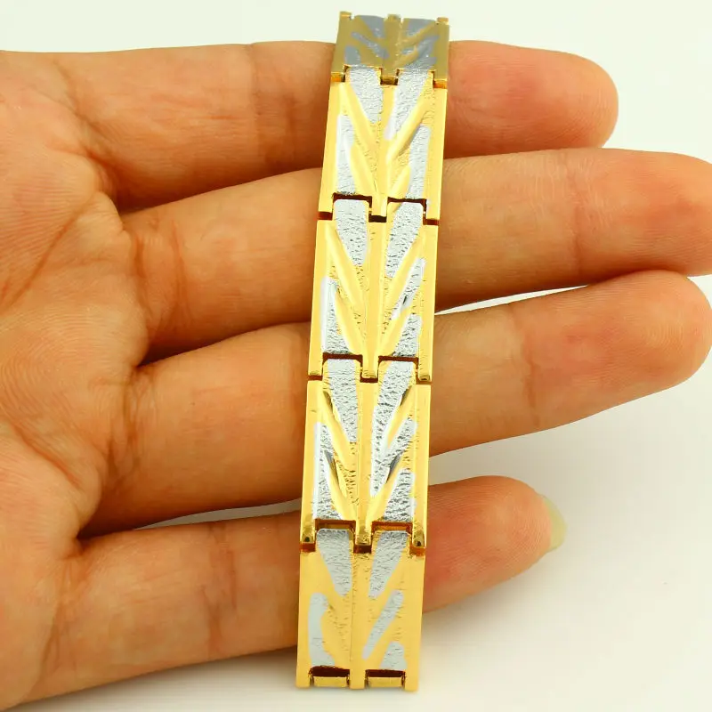 New Arrival Width 14mm Mens Bracelet Gold/silver Plated Classic Dubai