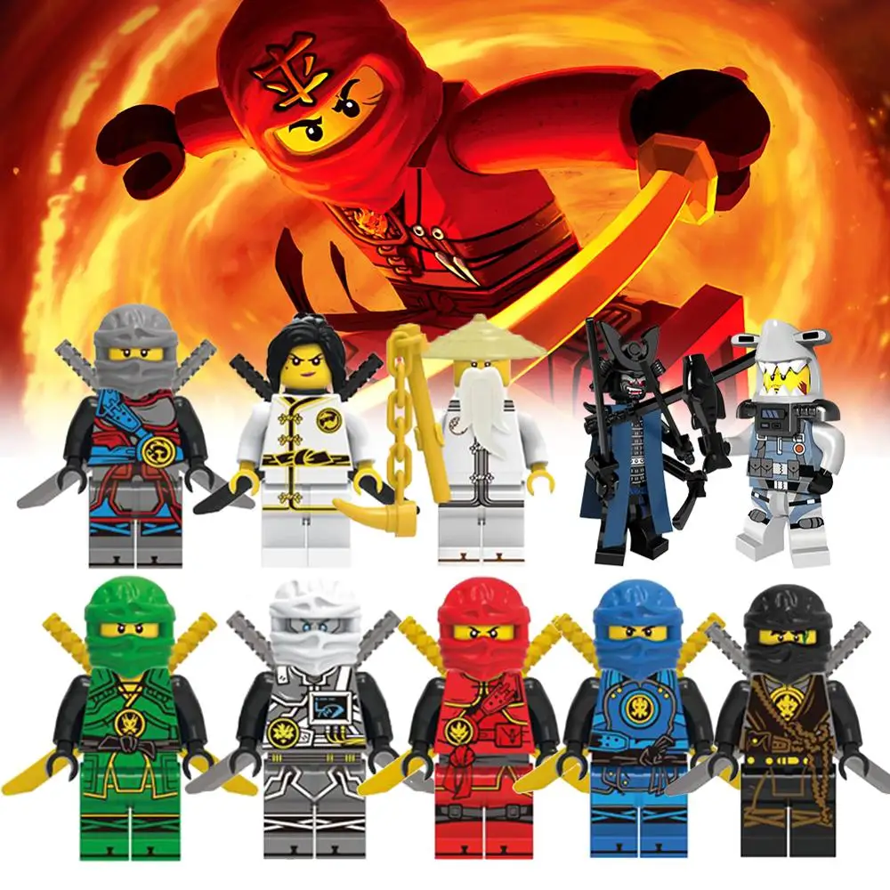 

legoed Ninja series Building Blocks Master Wu Garmadon Kai Jay Figures model bricks Ninja Motorcycle toys for children gifts