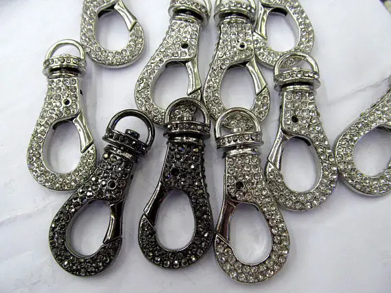 

12pcs 10-60mm Micro Crystal Pave Diamond Clasps Jewelry Clasp Gunmetal Silver Rose Gold hematite Jewelry clasps