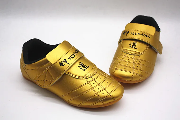 

Professional Golden Taekwondo shoes for kids Adult PU leather wushu dobok mooto karate martial arts training shoes 28-45