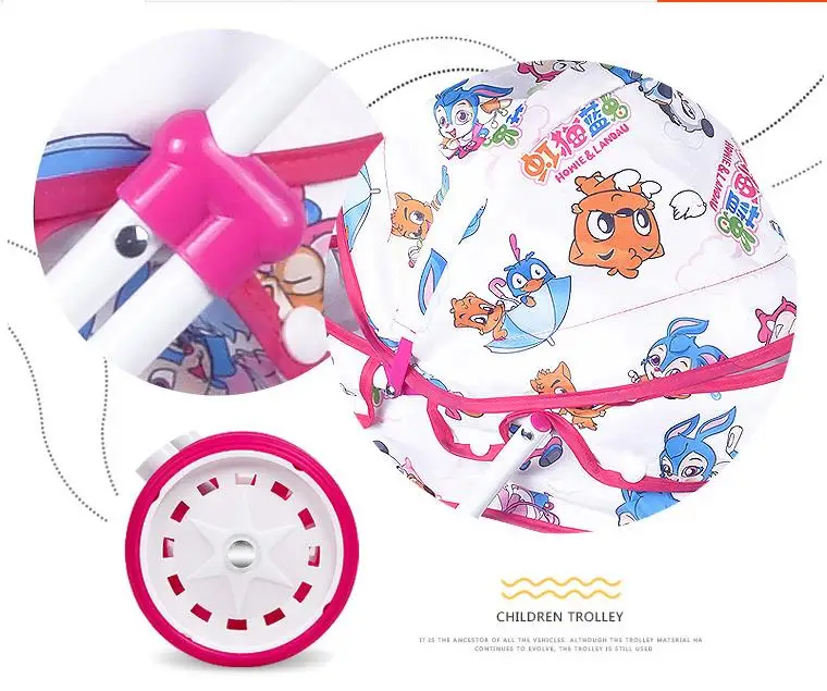 Child Pretend Play Furniture Toys Set Rainbow Simulation Baby Stroller Folding Dinner Chair Crib Cot Playhouse Accessory Toy Set