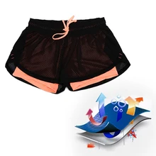 1 Pair Summer Women Mesh Short Pants Women Loose Sport Yoga Shorts Adjustable Waist Fitness Running Short Pants