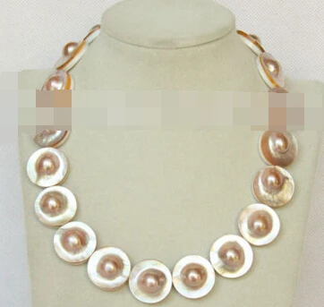 

Hot sell -@@@ A3810 AAA natural 18" 23mm South Sea champagne Mabe Pearls necklace -Top quality free shipping