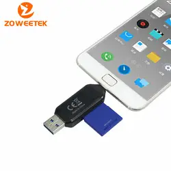 Натуральная zoweetek zw-cr03 Micro USB OTG USB 3.0 Micro SD Card Reader для смартфонов на базе Android/Планшеты с OTG Функция