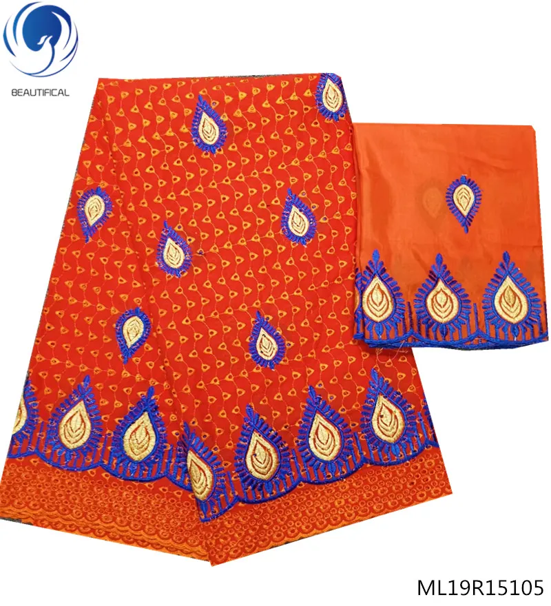 

BEAUTIFICAL orange african swiss lace new swiss laces voile lace for men 2019 sales free shipping with scarf 7yards/lot ML19R151