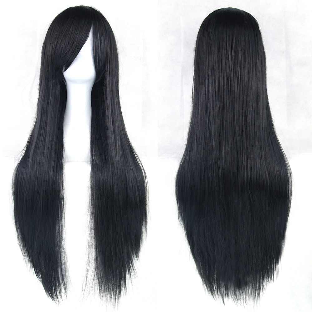 Soowee, 24 цвета, 32 дюйма, длинные прямые парики для косплея, фиолетовые, черные, вечерние аксессуары для волос, синтетический парик для женщин