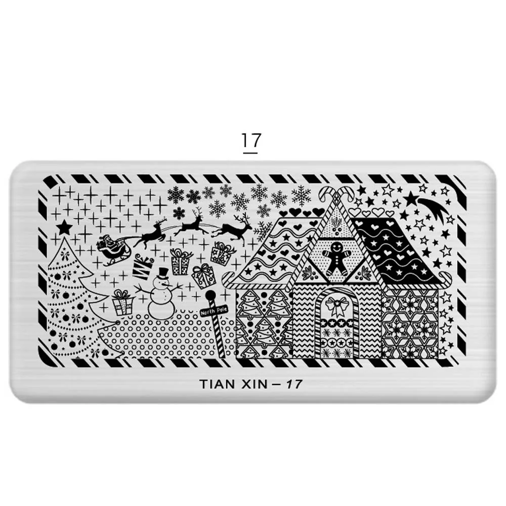 1 Pcs Nail Art Stamp 24 Styles Stamping Image Plate 6*12cm Stainless Steel Nail Template Manicure Stencil Tools - Цвет: 17