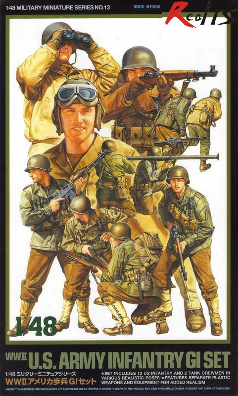 

RealTS Tamiya 32513 WWII US Army Infantry GI Set 1/48 Scale Kit