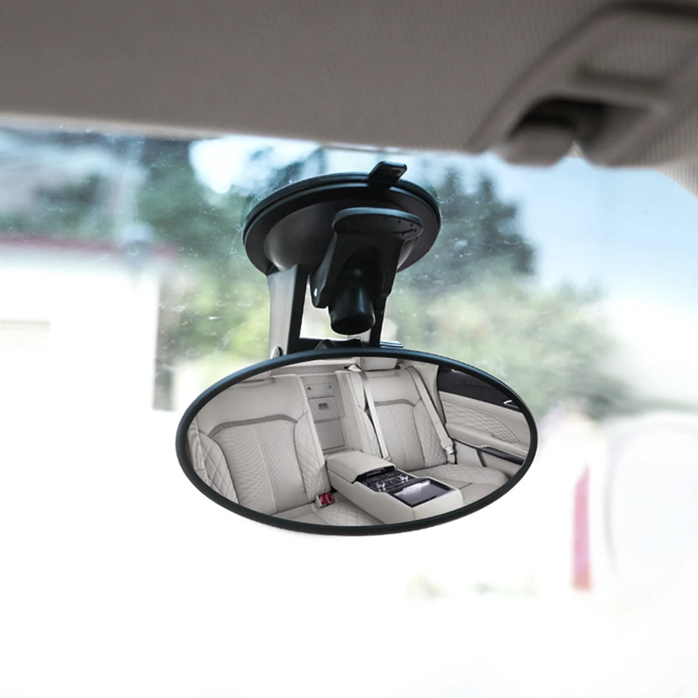 Автомобильное внутреннее зеркало заднего вида на присоске, широкоугольное внутреннее зеркало заднего вида с большим видением, плоское зеркало, автомобильные аксессуары