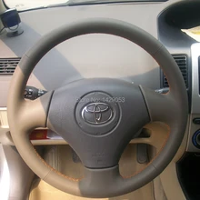 Чехол для Toyota VIOS старая модель Чехлы на руль специально Чехлы из натуральной кожи DIY рулевые чехлы