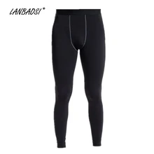 LANBAOSI зимние термофлисовые мужские теплые функциональное компрессионное брюки для бега тренировка бега трусцой тренировки Леггинсы Брюки