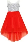 Save 12.25 on Sunny Fashion Flower Girl Dress Sequin Mesh Party Wedding Princess Tulle Red 2016 Summer Dresses Girl Clothes Size 7-14 Pageant